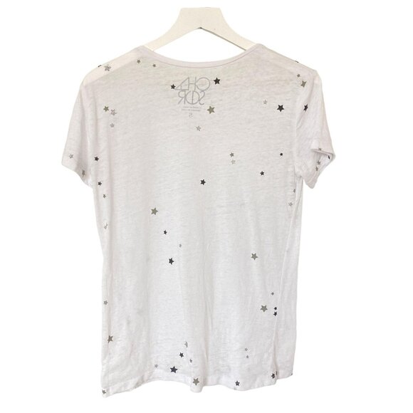 Chaser White Star Print Short Sleeve T-Shirt - Picture 4 of 5